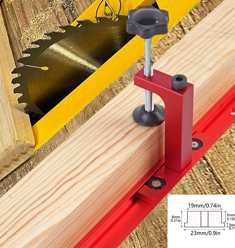 Aluminum Alloy T-Track Hold Down Clamp for 30mm/45mm T-slot Track Woodworking Band Saw Table Saw Fixed F Clamp Aluminum Alloy Desktop Pressure Clip