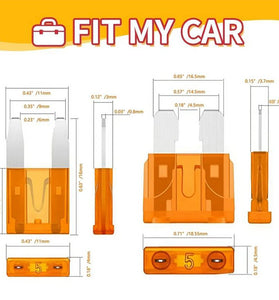 300pcs 5/7/10/15/20/25/30A Fuse Car Blade Fuse Assortment Assorted Kit Mini Small Size Blade Set Auto Truck Automotive Fuse