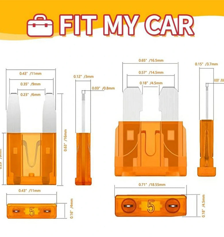300pcs 5/7/10/15/20/25/30A Fuse Car Blade Fuse Assortment Assorted Kit Mini Small Size Blade Set Auto Truck Automotive Fuse
