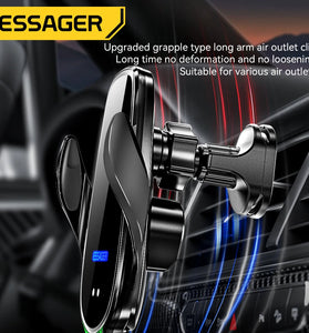 ESSAGER A4 15W 10W 7.5W 5W Wireless Car Phone Holder Charger Car Air Vent Clamp Bracket for iPhone 13 14 14 Pro 14Pro Max for Xiaomi 13pro for Huawei Mate50