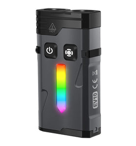 SEEKNITE EV10 1100LM EDC Keychain Flashlight Polypan-RGB Flash Color Clip-on Light Type-C Rechargeable Mini Portable Magnetic Flash Lights for Signaling Cycling Outdoor or Indoor Use