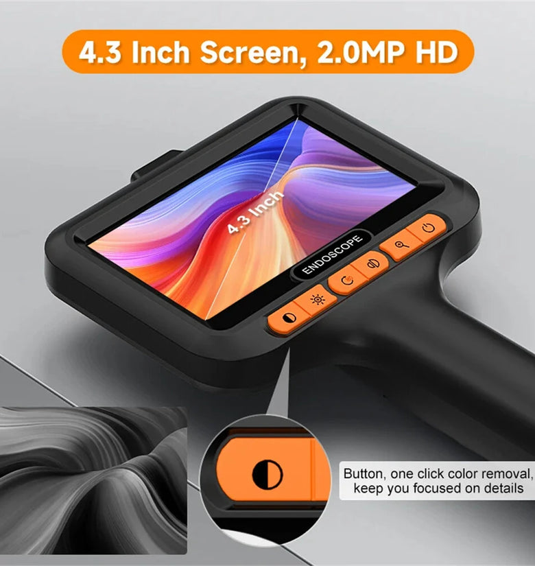 4.3'' IPS Screen Industrial Handheld HD 1080P 8mm Endoscope 8 LEDs IP67 Waterproof Auto Repair Plumbing Maintenance Appliance Inspection T42-AV