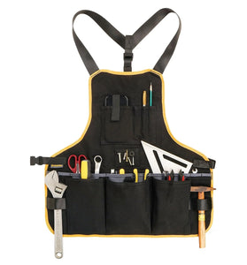 Heavy Duty Canvas Work Apron 21 Pockets Tool Organizer Adjustable Straps Magnetic Holder Carpenter Workshop Mechanic Gardener DIY Crafts