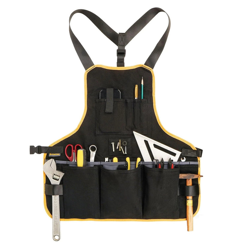 Heavy Duty Canvas Work Apron 21 Pockets Tool Organizer Adjustable Straps Magnetic Holder Carpenter Workshop Mechanic Gardener DIY Crafts