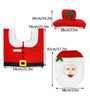 3pcs Christmas Xmas Decoration Santa Toilet Seat Cover + Rug Bathroom Mat Set Floor Mat