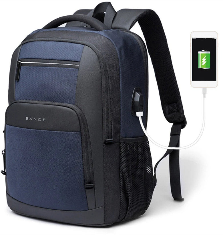 BANGE Backpack Men's Shoulder Bag 15.6 Laptop Computer Bag Casual Sports Travel Backpack Breathable Large Capacity USB Charging Backpack