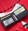 BULLCAPTAIN Men's Genuine Leather Wallet Black Cowhide Large Capacity Multi-card Folding Purse Credit Card Holder with Gift Box