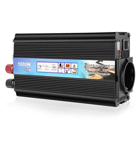 1000W Car Power Inverter 12V to 220V Converter DC to AC Inverter EU Plug Efficient Heat Dissipation for Outdoor Home Car