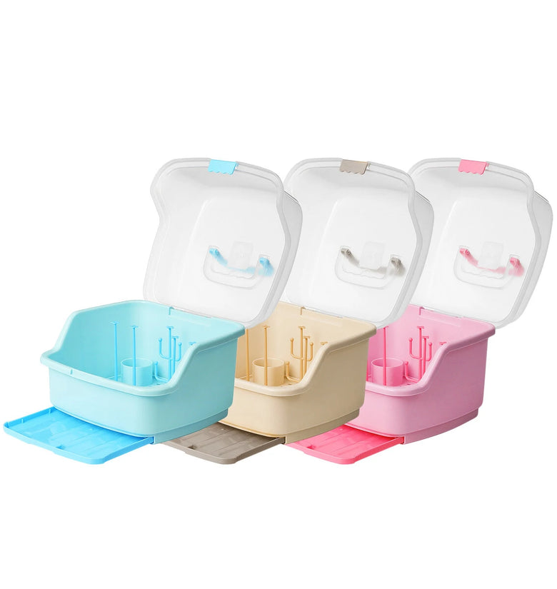 Baby Portable Bottle Drying Racks With Anti-dust Cover Large Nursing Bottle Storage Box Baby Dinnerware Organizer