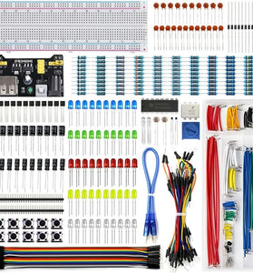 Full DIY Electronic Kit 830 Breadboard Jumper Wire Power Supply Capacitor LED Light ArduinoUNO Nano Mega Basic Starter Kit