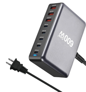 [GaN Tech]Bakeey YMX-600W 600W 8-Port USB PD Charger 5USB-C+3USB-A QC PD3.1 Fast Charging Desktop Charging Station EU Plug US Plug for iPhone 16 15 Plus 14 13 12 Pro for Huawei Mate XT for Xiaomi 15pro for Oppo A5 Pro