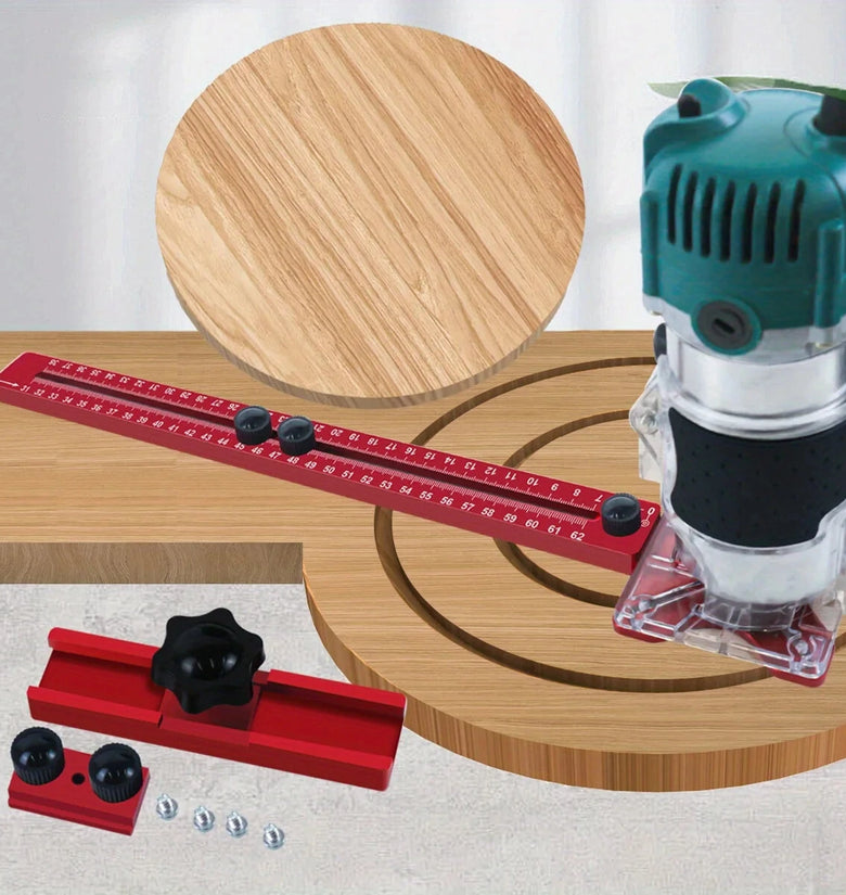 4 in 1 Router Milling Groove Bracket Cabinet Hardware Jig Aluminum Router Circle Cutting Jig Punch-Router Milling Groove Bracket