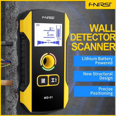 FNIRSI WD-01 Metal Detector Wall Scanner with Newly Designed Positioning Hole for AC Live Cable Wires Metal Wood Stud Find