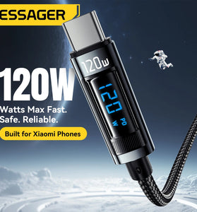 ESSAGER ES-X47 6A 120W USB-A to Type-C Digital Display Cable Fast Charging Data Transmission Copper Core Line 1M/2M Long for iPhone 15 15 Plus for Huawei Pura 70 Ultra for Xiaomi Civi 4 Pro for Samsung Galaxy Z Fold6