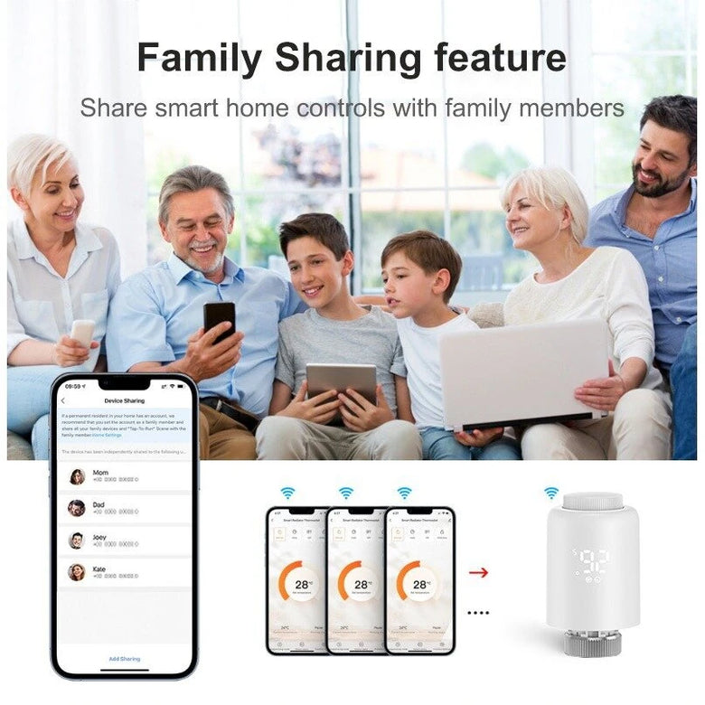 Tuya Smart Zigbe Thermostat Radiator Valve Smart Home Heating Control Smart Life App Temperature Scheduling 1C Precision Voice Control with Alexa Google Home