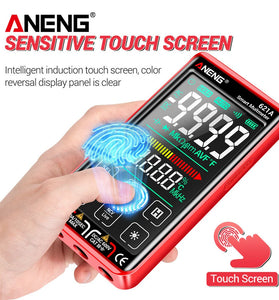 ANENG 621A 9999 Counts Auto Range Full-screen Touch Smart Digital Multimeter Rechargeable DC/AC Voltage Current Tester Meter