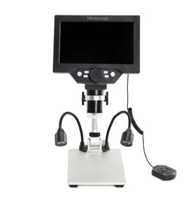 Multilingual High-Definition B1200 Digital Microscope with 12MP Camera 1200X Magnification Adjustable Stand LED Lights Plug-in or Battery Powered for Precision Viewing and Recording