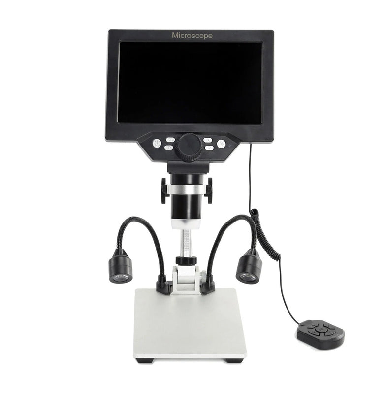 Multilingual High-Definition B1200 Digital Microscope with 12MP Camera 1200X Magnification Adjustable Stand LED Lights Plug-in or Battery Powered for Precision Viewing and Recording
