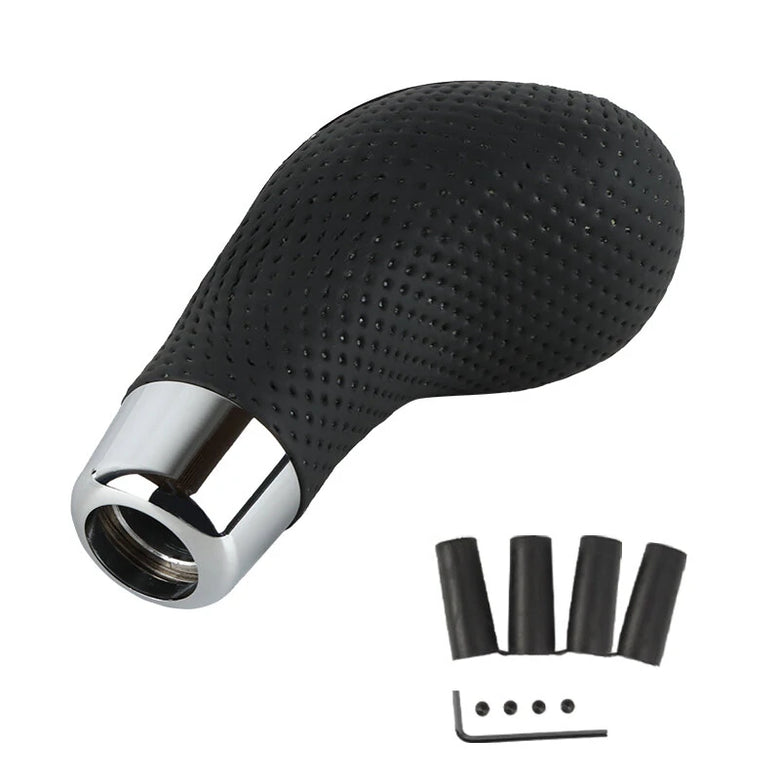 5-Speed Leather Car Universal Modified Gear Head Ball Head Black Punching Type