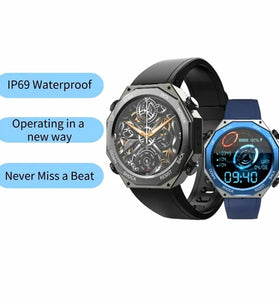 Rogbid Tank M1 5ATM Waterproof Swimming Hifi Bluetooth Call Heart Rate Blood Pressure SpO2 Monitor Fitness BT5.3 Smart Watch