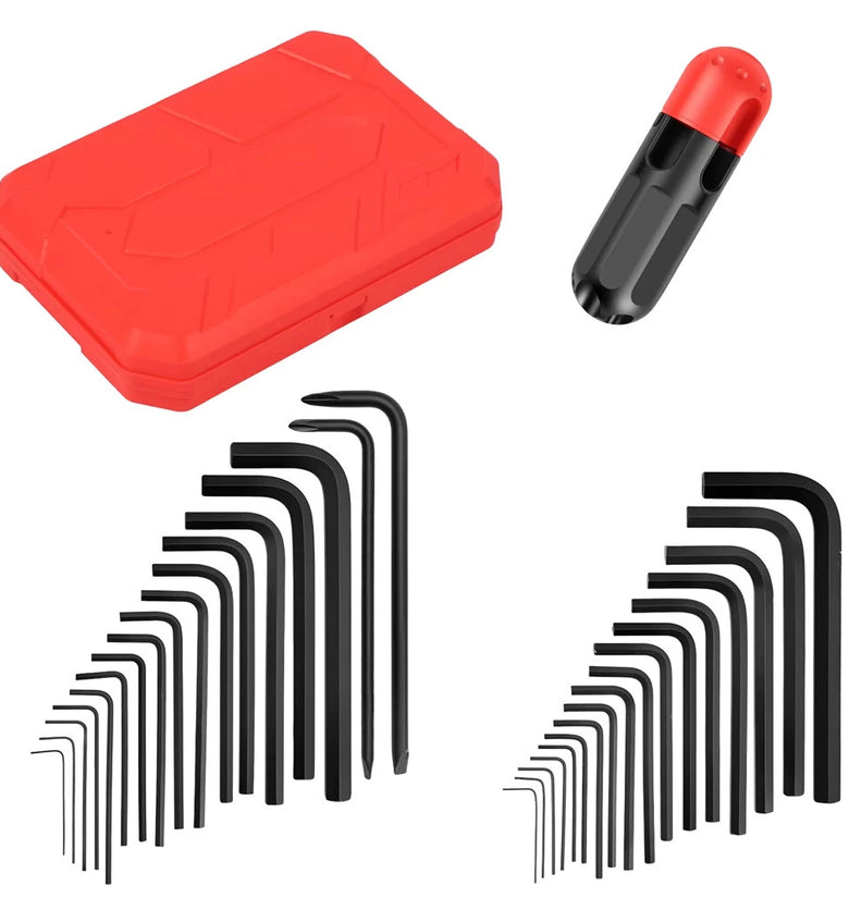 Heat-Treated Steel Allen Wrench Set 31-Piece SAE and Metric Hex Keys Black-Oxide Finish Torque Handle High Leverage Long and Short Keys Easy Organization