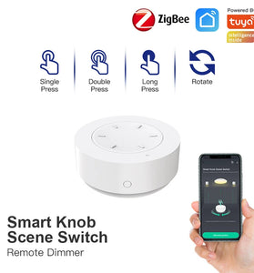 Tuya ZigBe Smart Knob Switch Wireless Scene Switch Button Remote Dimmer Battery Powered Automation Scenario Smart Life APP