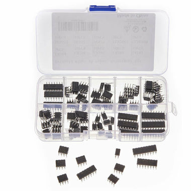 85pcs 10 Types Integrated Circuit Chip IC Chips Assortment Kit OPAMP Single Precision Timer PWM Including LM324 LM358 LM386 LM393 UA741 NE5532 NE555 PC817 ULN2003 ULN2803
