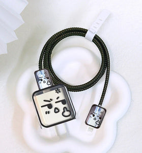 Fracture-resistance Charger Protector Case for iPhone 15 14 13 12 Pro Max Charger Shell USB Cable Cover Charging Data Cord Winder Wrap