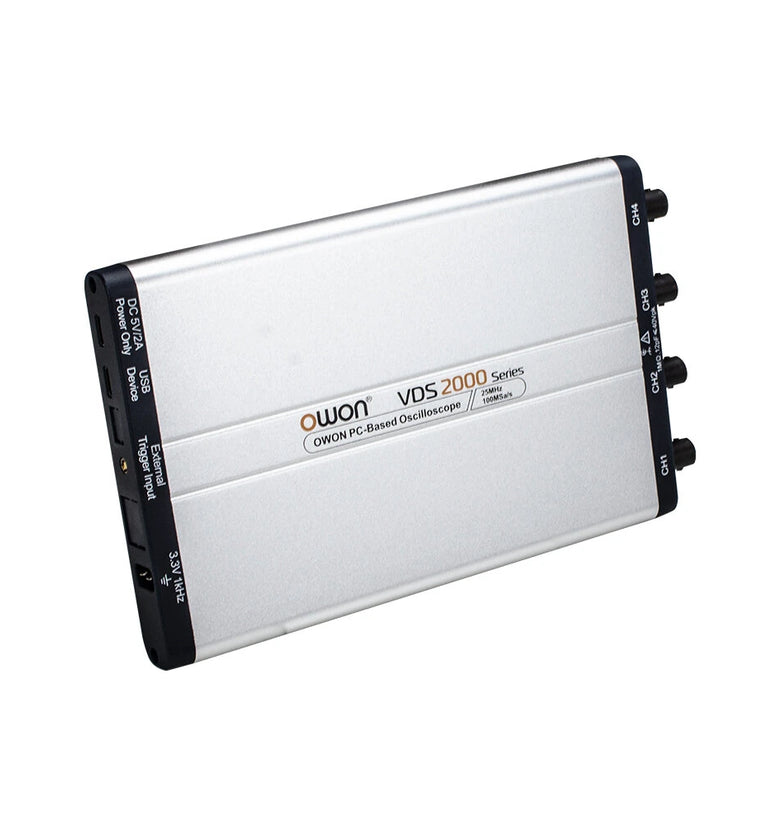 OWON VDS2000 Series PC Oscilloscope 25MHz Bandwidth 100MSa/s Sampling Rate Multi-Platform Compatible USB Interface 8-Bit Vertical Resolution