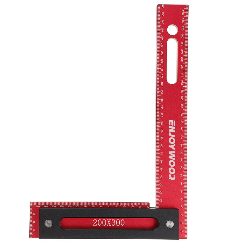 ENJOYWOOD 300x200mm Aluminum Alloy Precision Woodworking Square Right Angle Ruler with Base