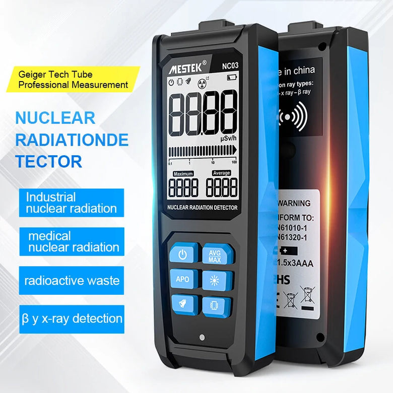 Mestek Nuclear Wastewater Geiger Counter Nuclear Radiation test Dosimeter X   ray Radioactivity Tester Marble Radioactive Tester