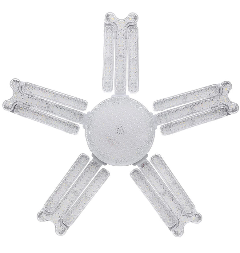 Elfeland 3/4/5 Leafs Foldable Crystal Snowflake LED Ceiling Light E27 Adjustable Shape AC 85~265V Ultra-Bright Wide-Angle Lighting for Home Garage Shop