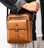 WEIXIER PU Leather Men's Messenger Bag Trend Retro Business Men's Shoulder Bag Waterproof Carry-on Bag Crossbody Bag Men's Backpack