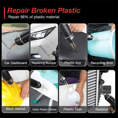 200W Hot Stapler Plastic Welding Machine Rechargeable 5000mAh Battery Fast Heating Multifunctional Bumper Repair Kit for Car and Motorcycle