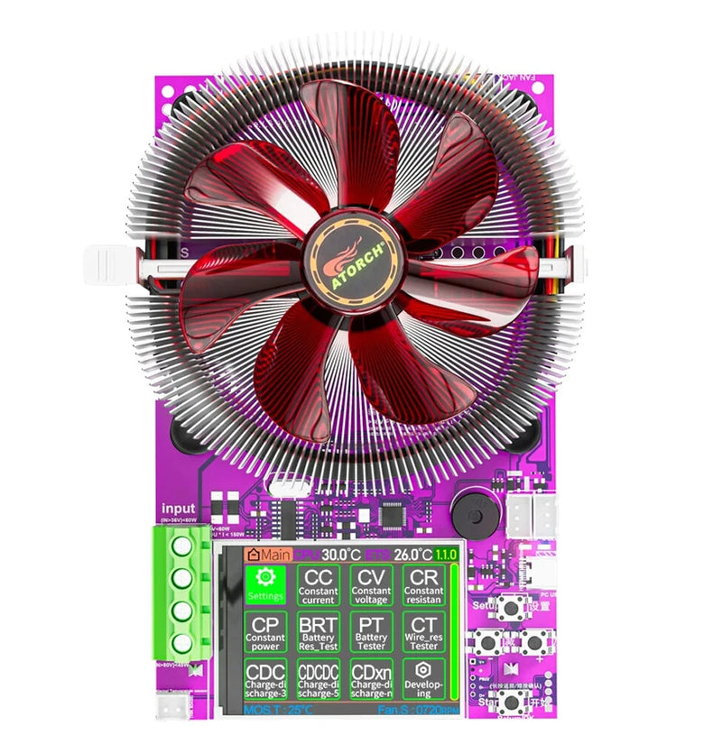 WiFi/bluetooth Tuya CL24R Battery Capacity Tester 150W Advanced Over-Voltage and Over-Temperature Protection 2.4inch TFT High Accuracy 4-Wire System for AA AAA Batteries 1V-200V Load Power Lasting Performance