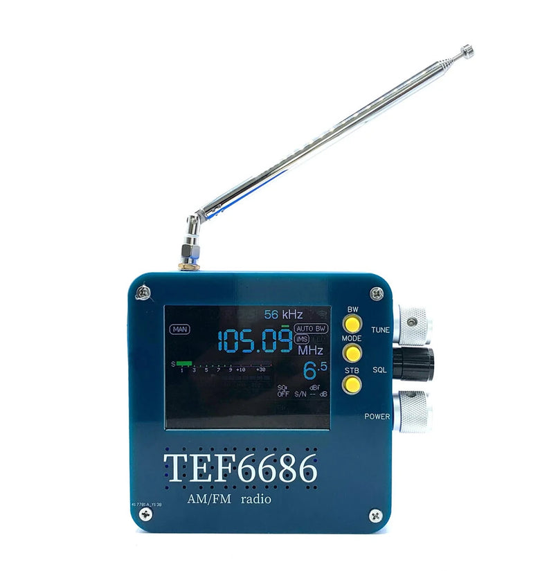 TEF6686 Full-Band Radio Receiver with Large LCD Display Rechargeable Battery Long Range AM FM SW MW LW Frequencies Portable Design