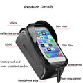 ROCKBROS Bicycle Bag Frame Front Tube Cycling Bag Phone Mount Bag Waterproof Phone Case Holder Bag 6.0 Inches Touchscreen Bag Accessories