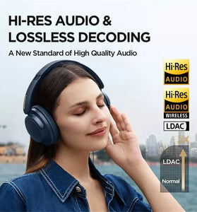 1MORE SonoFlow Pro HQ51 Wireless ANC Headphone bluetooth Headset QuietMax Intelligent Noise Cancelling AI Call Noise Reduction 40mm Diamond Dynamic Driver Hi-Res Audio Lossless 100H Battery Life Low Delay Gaming Headset Headphones