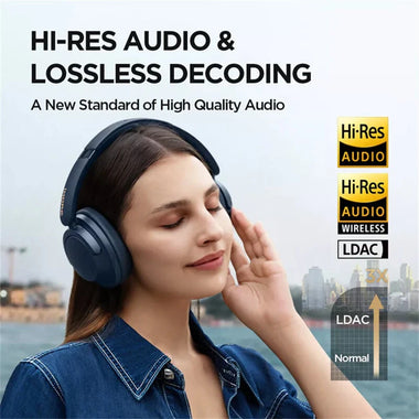 1MORE SonoFlow Pro HQ51 Wireless ANC Headphone bluetooth Headset QuietMax Intelligent Noise Cancelling AI Call Noise Reduction 40mm Diamond Dynamic Driver Hi-Res Audio Lossless 100H Battery Life Low Delay Gaming Headset Headphones