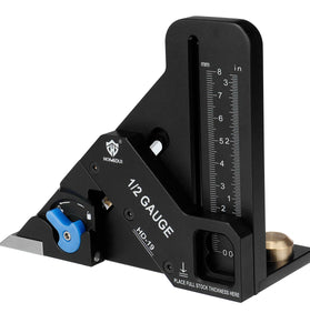 HONGDUI Woodworking Easy 1/2 Gauge 1/2 Finder Marking Measuring Tool Aluminum Alloy Precision Automatically Center Find 1/2 Scriber Set Up Tool for Table Saw Router Table