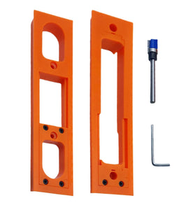 Door Hinge Jig ABS Material Lightweight Anti Slip Design Easy Installation Precision Template Garage Exterior Door Woodworking Repair Tool 9 x 2 Inches Orange