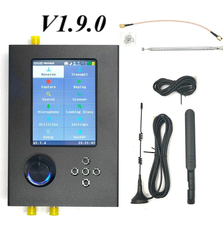HackRF One Portapack H2 1MHz to 6GHz SDR Software Defined Radio With 1.9.0 Firmware Flashed Metal Case