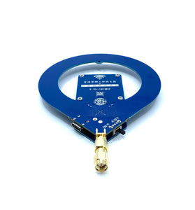 High Gain Active Loop Antenna Wide Frequency Range 9.9KHz-181MHz 20dB Gain Rechargeable Battery USB-C Hanging Mount SMA Connector