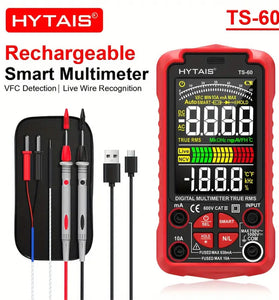 HYTAIS TS-60 Digital Multimeter 6000 Counts High Precision Rechargeable Battery Live Wire Detection AC/DC Voltage Current Measurement