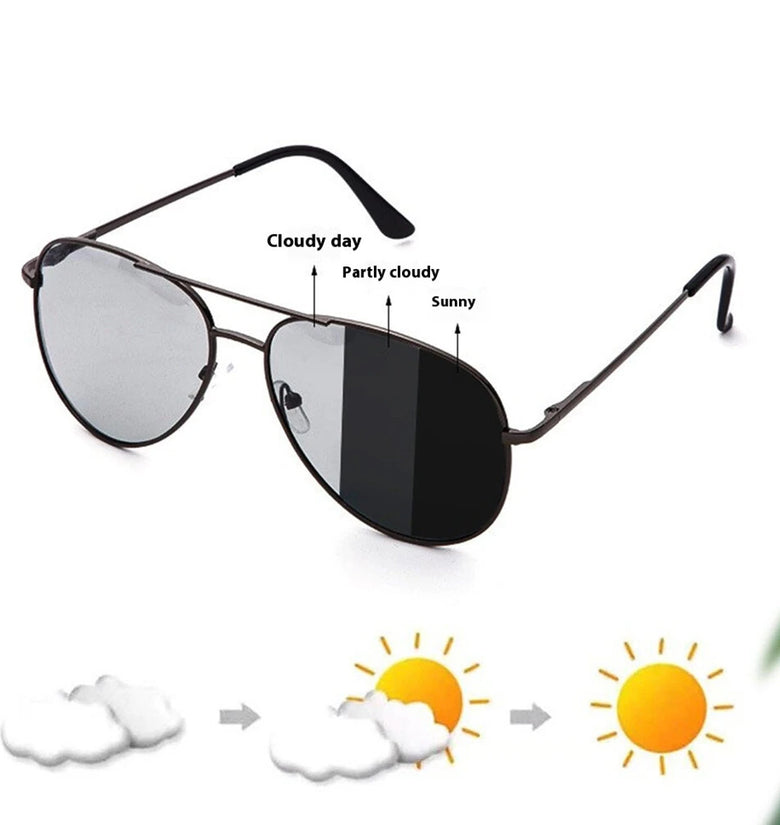 Photochromic Polarized Sunglasses UV400 Protection Anti-Glare Sun Glasses for Outdoor Driving Fishing with Case