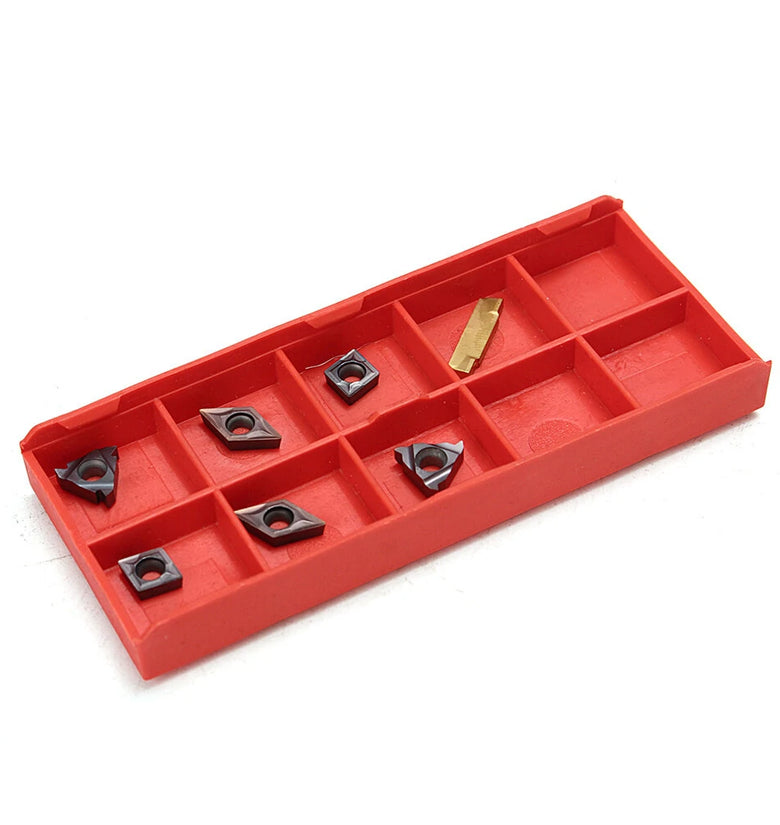 7pcs 10mm Shank Lathe Turning Tool Holder Boring Bar with 7pcs VP15TF Carbide Inserts