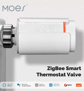 MOES ZTRV-S01 Tuya Smart ZigBe Thermostatic Radiator Valve TRV Programmable App Remote Temperature Controller Support Alexa Google Home