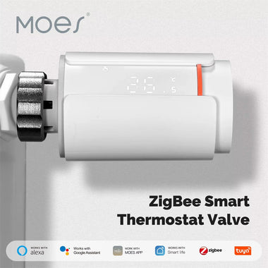 MOES ZTRV-S01 Tuya Smart ZigBe Thermostatic Radiator Valve TRV Programmable App Remote Temperature Controller Support Alexa Google Home