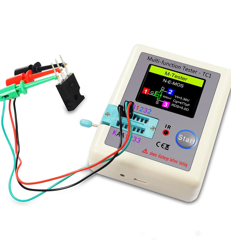 LCR-TC1 Multifunction Transistor Tester Full Color LCD Screen Automatic Component Detection Infrared Decoder Rechargeable Portable Electronics Testing