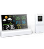 Wireless Indoor Outdoor Weather Station VA Color Screen Temperature Humidity Sensor 500 Feet Range Adjustable Backlight Dual Power Calendar Clock Moon Phase
